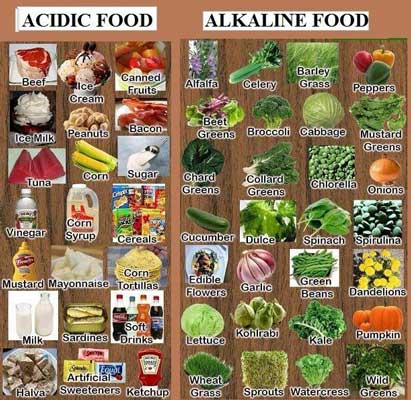 acid alkaline food chart