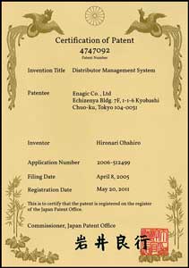 sertifikasi patent kangen water